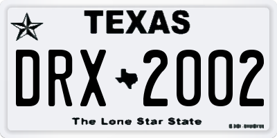 TX license plate DRX2002