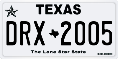 TX license plate DRX2005