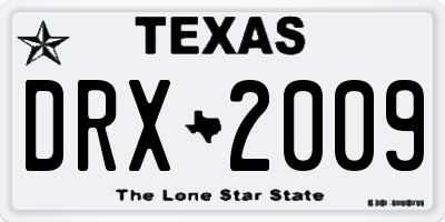TX license plate DRX2009