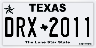 TX license plate DRX2011
