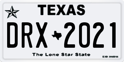 TX license plate DRX2021