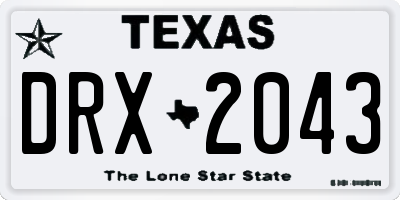 TX license plate DRX2043