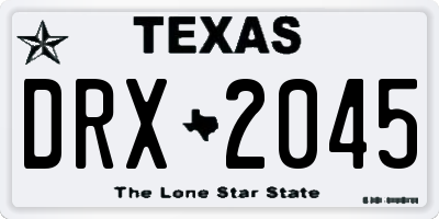 TX license plate DRX2045