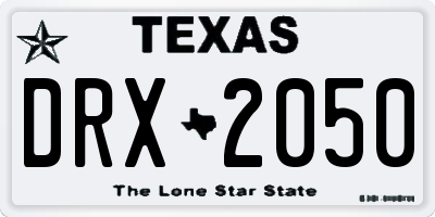 TX license plate DRX2050