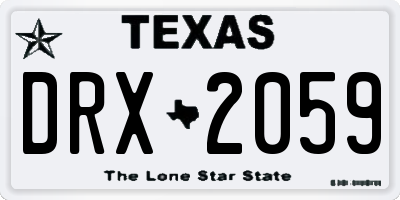 TX license plate DRX2059