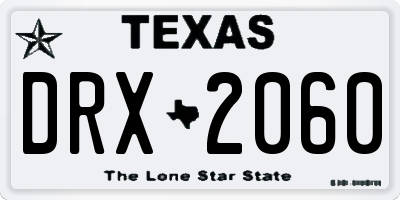 TX license plate DRX2060
