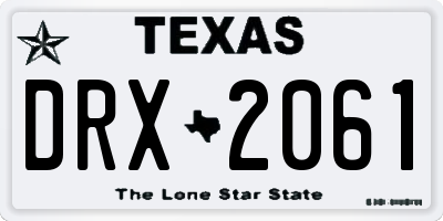 TX license plate DRX2061
