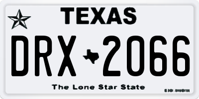 TX license plate DRX2066