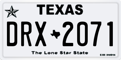 TX license plate DRX2071