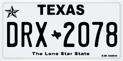 TX license plate DRX2078