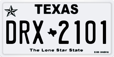 TX license plate DRX2101