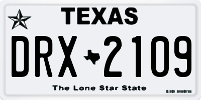 TX license plate DRX2109