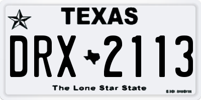 TX license plate DRX2113
