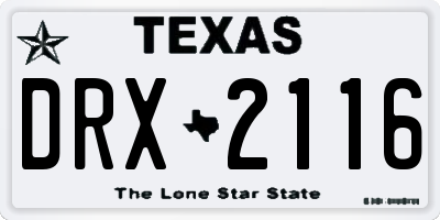 TX license plate DRX2116