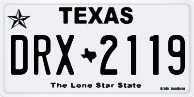 TX license plate DRX2119