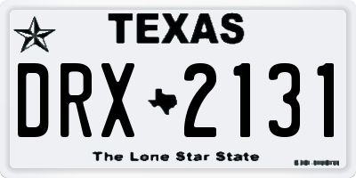 TX license plate DRX2131