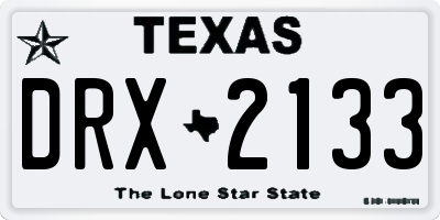TX license plate DRX2133