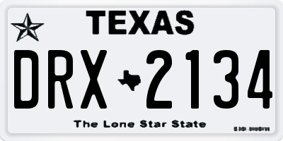 TX license plate DRX2134