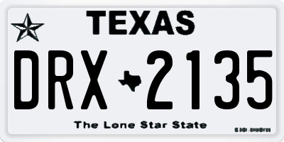 TX license plate DRX2135