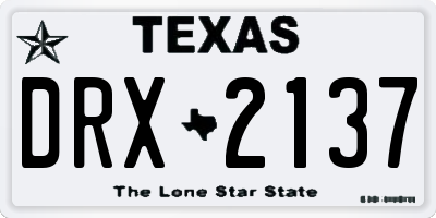 TX license plate DRX2137