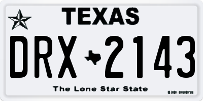 TX license plate DRX2143