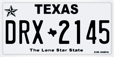 TX license plate DRX2145