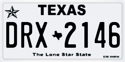 TX license plate DRX2146