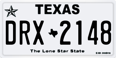 TX license plate DRX2148