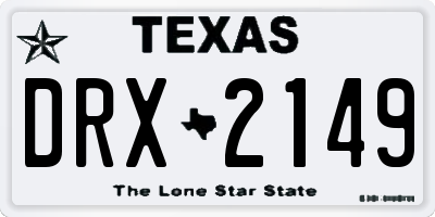 TX license plate DRX2149