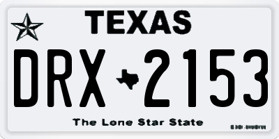 TX license plate DRX2153