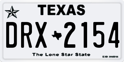 TX license plate DRX2154