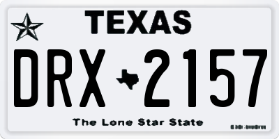 TX license plate DRX2157