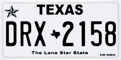 TX license plate DRX2158