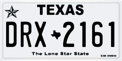 TX license plate DRX2161