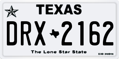 TX license plate DRX2162