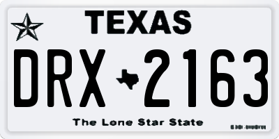 TX license plate DRX2163