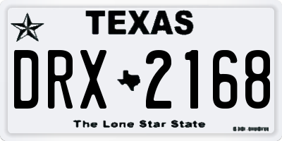 TX license plate DRX2168