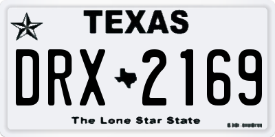 TX license plate DRX2169