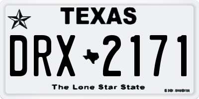 TX license plate DRX2171