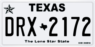 TX license plate DRX2172