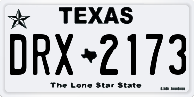 TX license plate DRX2173