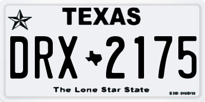 TX license plate DRX2175