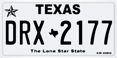 TX license plate DRX2177