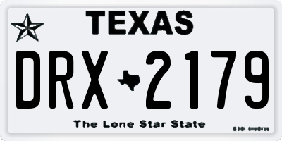 TX license plate DRX2179