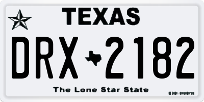 TX license plate DRX2182