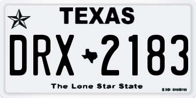 TX license plate DRX2183