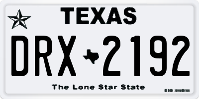 TX license plate DRX2192