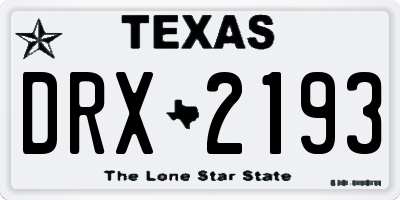 TX license plate DRX2193