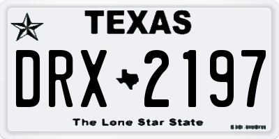 TX license plate DRX2197