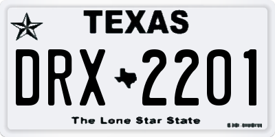 TX license plate DRX2201